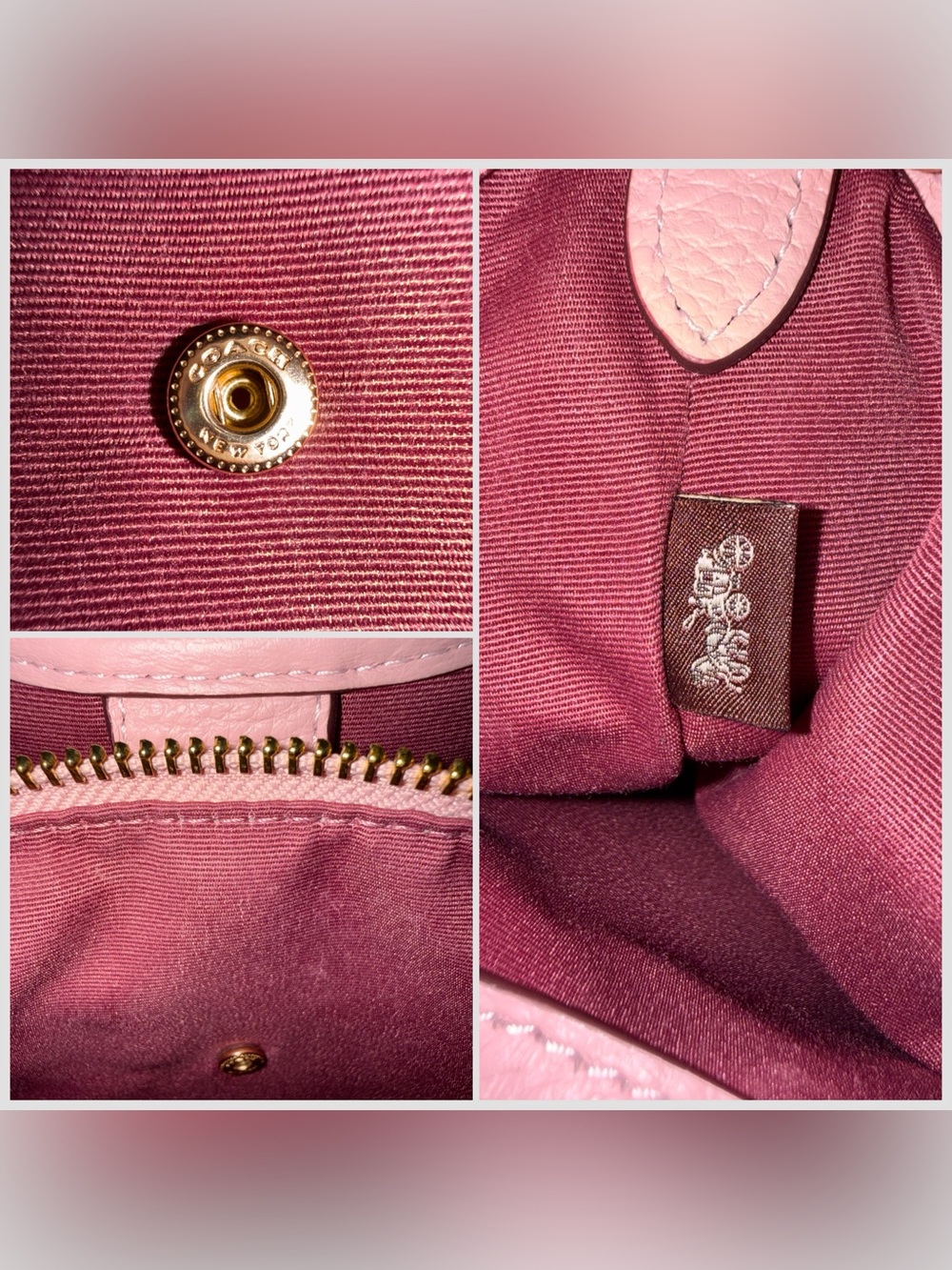 Coach Erin in Powder Pink | Pebbled Leather - Picture 9 of 9